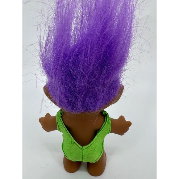 Vintage Lucky Ace Novelty Co., Inc. Troll Doll Purple Hair Blue Eyes - Picture 3 of 9